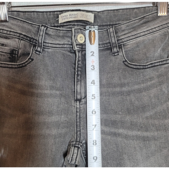 Zara Basic Z1975 Denim Womens Size 2 Gray Skinny Jeans Stretch Retro - Picture 8 of 11